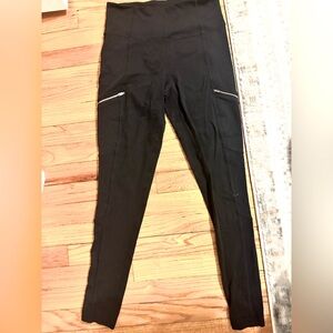 Athleta High Rise Metro Drifter Tight Leggings Zip Pockets Womens Size S